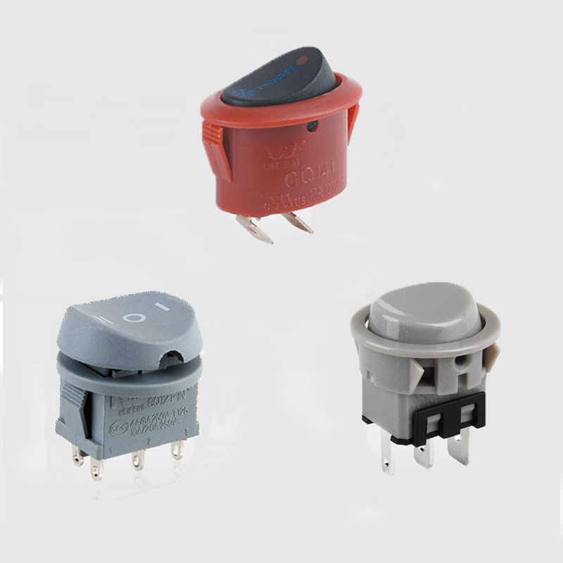 On / Off Pyöreä keinukytkin 2pin /3pin